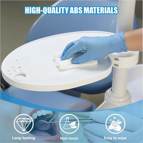 طاولة صينية على شكل رف مثبت على عمود لكرسي الأسنان - رف منظم أدوات قابل للتعديل للعيادة والمختبر وإجراءات التجميل (أ) in Kuwait