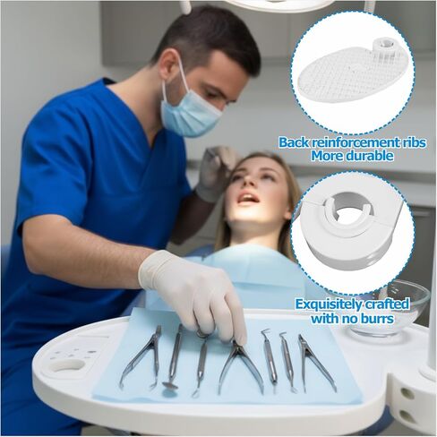 طاولة صينية على شكل رف مثبت على عمود لكرسي الأسنان - رف منظم أدوات قابل للتعديل للعيادة والمختبر وإجراءات التجميل (أ) in Kuwait