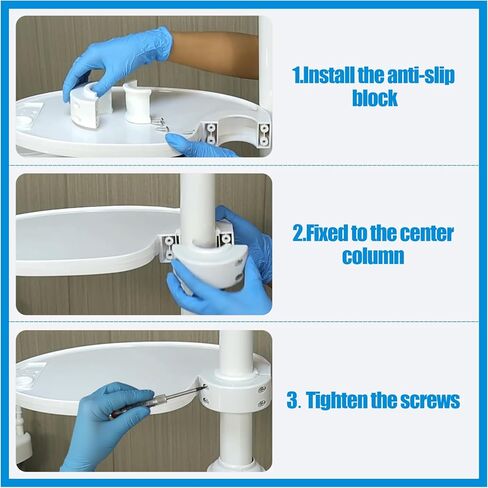 طاولة صينية على شكل رف مثبت على عمود لكرسي الأسنان - رف منظم أدوات قابل للتعديل للعيادة والمختبر وإجراءات التجميل (أ) in Kuwait