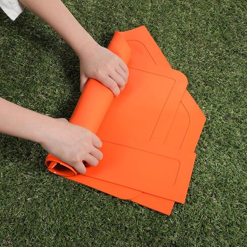 Baseball Softball Base Set 5 Piece Orange Throw Down Bases for Teeball, Kickball, Backyard Practice, Pitchers Rubber Included in Saudi Arabia