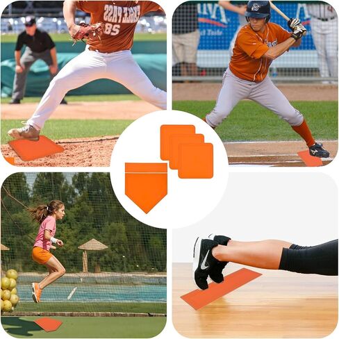 Baseball Softball Base Set 5 Piece Orange Throw Down Bases for Teeball, Kickball, Backyard Practice, Pitchers Rubber Included in Saudi Arabia