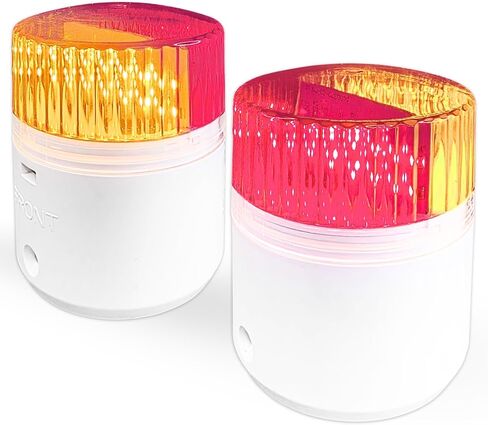 Pactrade Marine Post Guide-On LED Trailer Light Kit (Set of 2) - Amber Front/Red Rear for Night Visibility, Includes 2x 8ft Wires - Fits 2 3/8 Inch PVC Guide Posts - IP67 Waterproof for Boat Trailers in Saudi Arabia