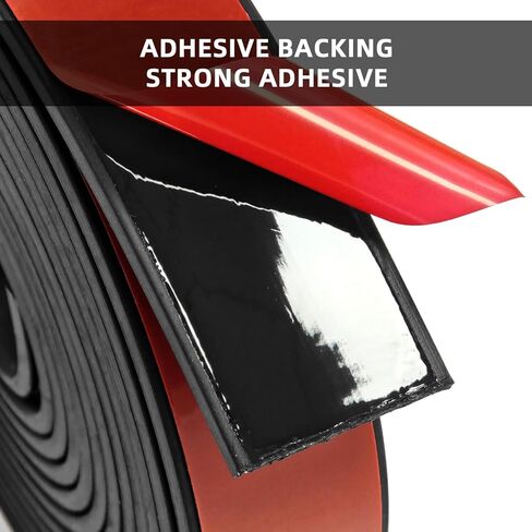 WELSTIK Adhesive Rubber Strip, 1" Wide x 1/8" Thick x 16' Long Neoprene Gasket Seal, High-Density Weather Stripping with Strong Adhesive Backing for Automotive, Door, Window, and Soundproofing in Saudi Arabia