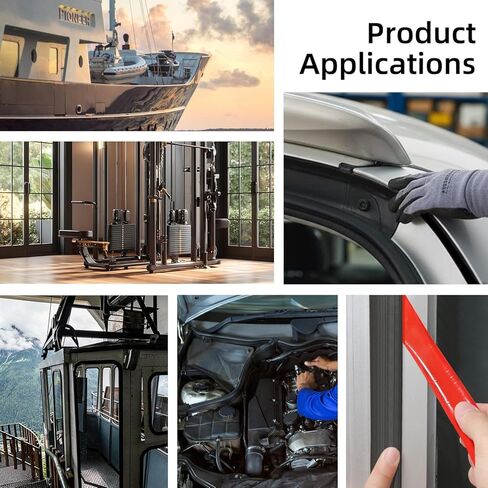 WELSTIK Adhesive Rubber Strip, 1" Wide x 1/8" Thick x 16' Long Neoprene Gasket Seal, High-Density Weather Stripping with Strong Adhesive Backing for Automotive, Door, Window, and Soundproofing in Saudi Arabia