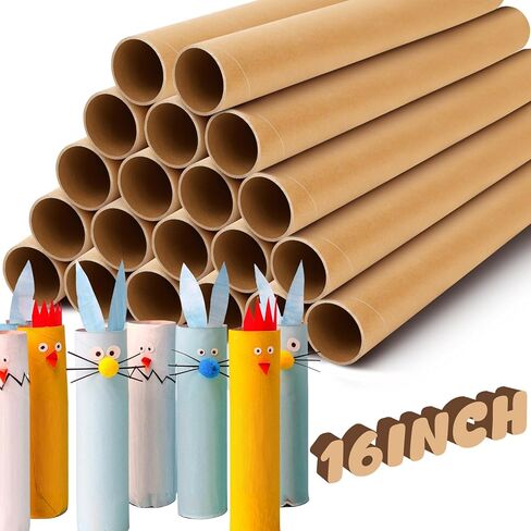 Honoson 20 Pack 1.5 x 16 Inches Cardboard Tube for Craft Large Paper Craft Round Tubes Brown DIY Empty Toilet Paper Roll Bulk for Crafts Cardboard Tube Supplies Kraft Strong Pressure Resistant in Saudi Arabia