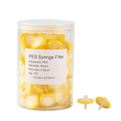 Syringe Filters PES Membrane, 0.22um Pore Size, 13mm Diameter, Non-sterile, Hydrophilic Filtration, Syringe Lab Filters, Pack of 100 (PES, 0.22μm 13mm) in Saudi Arabia