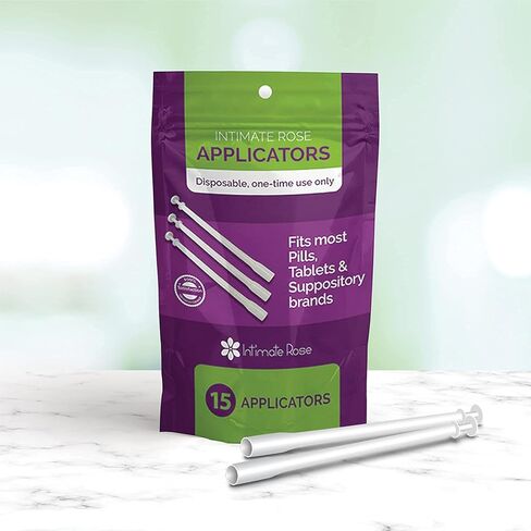 Intimate Rose 15 Count Vaginal Suppository Applicator - Fits Most Boric Acid Suppositories & Vaginal Suppository - Individually Wrapped Suppository Applicators from in Saudi Arabia