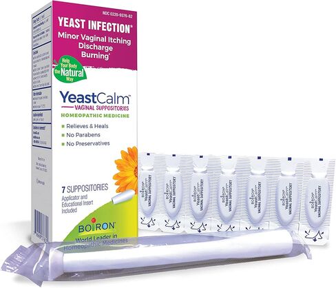 Boiron YeastCalm Homeopathic Suppositories for Yeast Infections, Burning, Discharge, and Minor Vaginal Itching - 7 Count in Kuwait