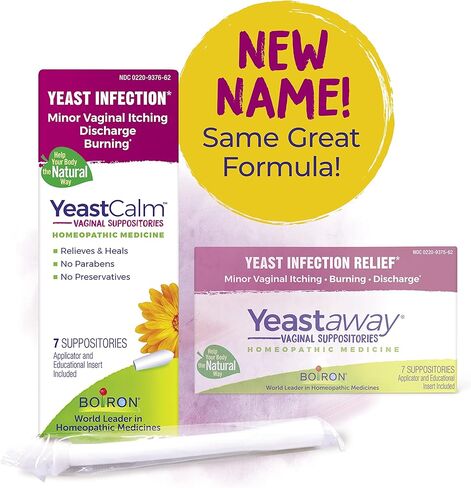 Boiron YeastCalm Homeopathic Suppositories for Yeast Infections, Burning, Discharge, and Minor Vaginal Itching - 7 Count in Kuwait