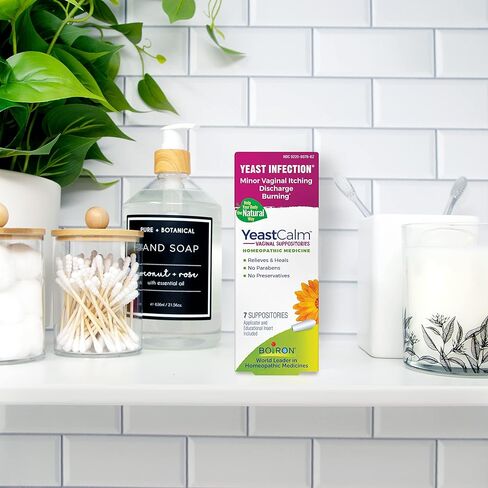 Boiron YeastCalm Homeopathic Suppositories for Yeast Infections, Burning, Discharge, and Minor Vaginal Itching - 7 Count in Kuwait