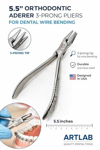 5.5" Aderer Wire Bending Pliers 3 Prong Orthodontic Pliers for Braces Dental Instruments German Stainless Steel in Saudi Arabia