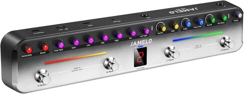 دواسة جيتار متعددة التأثيرات من جاميلو مع 8 أمبير و8 نماذج CAB IR، تردد، تأخير، تعزيز، تعديل، 40 إعدادًا مسبقًا قابلاً للتحرير، استيراد الأشعة تحت الحمراء، تسجيل بلوتوث وOTG، قابل لإعادة الشحن، التحكم في التطبيق in Kuwait