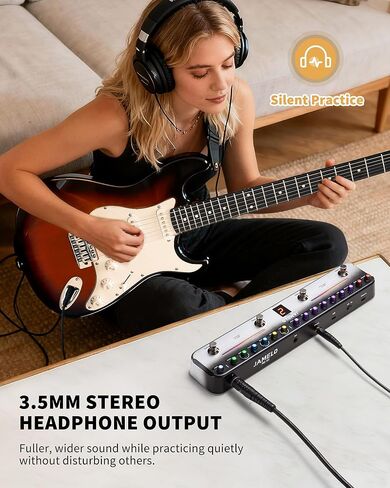 دواسة جيتار متعددة التأثيرات من جاميلو مع 8 أمبير و8 نماذج CAB IR، تردد، تأخير، تعزيز، تعديل، 40 إعدادًا مسبقًا قابلاً للتحرير، استيراد الأشعة تحت الحمراء، تسجيل بلوتوث وOTG، قابل لإعادة الشحن، التحكم في التطبيق in Kuwait