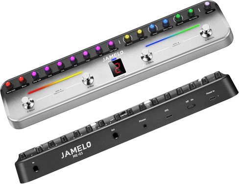 دواسة جيتار متعددة التأثيرات من جاميلو مع 8 أمبير و8 نماذج CAB IR، تردد، تأخير، تعزيز، تعديل، 40 إعدادًا مسبقًا قابلاً للتحرير، استيراد الأشعة تحت الحمراء، تسجيل بلوتوث وOTG، قابل لإعادة الشحن، التحكم في التطبيق in Kuwait