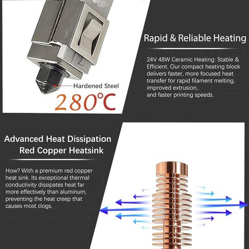 Thermal Conductivity Hotend for Flashforge Adventurer 5M/ 5M Pro Extruder Kit（with 0.25MM/0.4MM/0.6MM/0.8MM Hardened Steel Nozzle） Ceramic Print Head for FF AD5M Accessories in Saudi Arabia