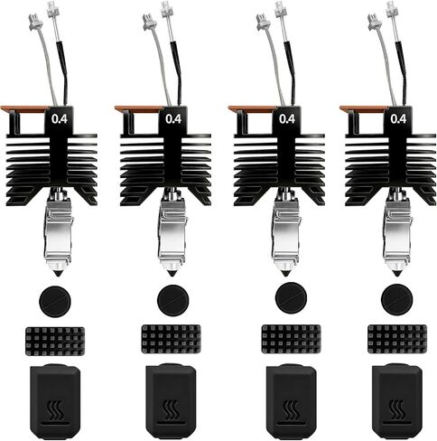 4 قطع 0.4 مم U1 Hotend لـ Snapmaker U1 Extruder، 24 فولت 48 وات نهاية ساخنة من السيراميك سريع التسخين مع فوهة فولاذية صلبة، تصميم متكامل مانع للتسرب، استبدال Hotend لأجزاء الطابعة ثلاثية الأبعاد Sanpmaker U1 in Kuwait