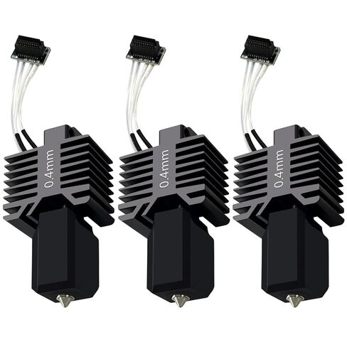 3 قطع P1P/P1S Hotend مطورة متكاملة 0.4 مم مجموعة رأس طباعة الطارد المجمعة من السيراميك (بدون تسرب) - استبدال الطرف الساخن للطابعة ثلاثية الأبعاد مع فوهة فولاذية صلبة، وثرمستور، وكتلة حرارية لخرطوشة السخان in Kuwait