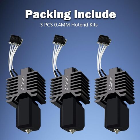 3 قطع P1P/P1S Hotend مطورة متكاملة 0.4 مم مجموعة رأس طباعة الطارد المجمعة من السيراميك (بدون تسرب) - استبدال الطرف الساخن للطابعة ثلاثية الأبعاد مع فوهة فولاذية صلبة، وثرمستور، وكتلة حرارية لخرطوشة السخان in Kuwait