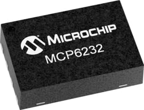 Microchip Technology, MCP6232T-E/MNY, Dual Op Amp - 300kHz GBP - 20uA - 1.8 to 6.0 VDC - Rail to Rail Output - -40°C to 125°C - 8-Lead TDFN - Tape&Reel (3300 Item/s) in Saudi Arabia