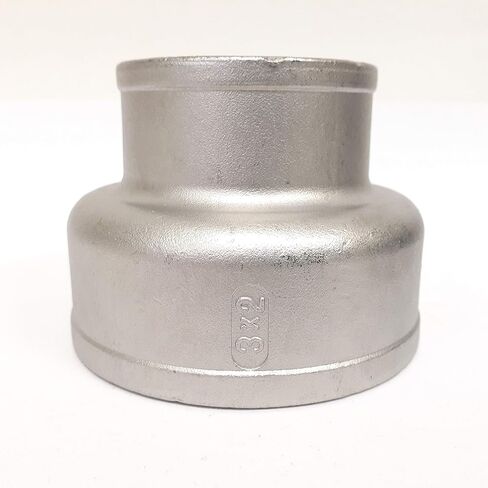 الفولاذ المقاوم للصدأ 3 بوصة × 2 بوصة NPT تخفيض اقتران، 304 SS، فئة 150، أنثى NPT الموضوع، ANSI B1.20.1، ISO 49 متوافق in Kuwait