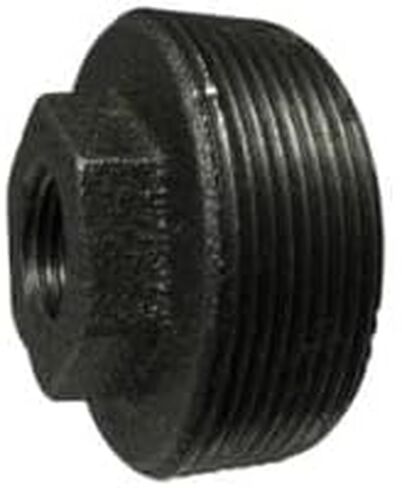 MIDLAND INDUSTRIES 65541 جلبة سداسية مخفض حديد قابلة للطرق باللون الأسود، 4 بوصة MPT × 2 بوصة FPT، موصل حديد متين لأنظمة السباكة والمياه والغاز والتدفئة والهواء المضغوط in Saudi Arabia
