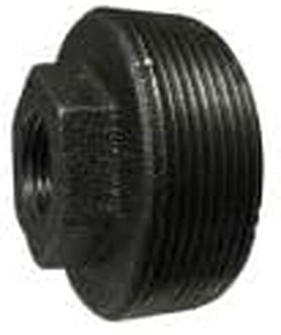 MIDLAND INDUSTRIES 65541 جلبة سداسية مخفض حديد قابلة للطرق باللون الأسود، 4 بوصة MPT × 2 بوصة FPT، موصل حديد متين لأنظمة السباكة والمياه والغاز والتدفئة والهواء المضغوط in Saudi Arabia