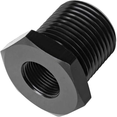 1 قطعة 1/2-28 "NPT ذكر إلى 3/4-16" NPT أنثى المخفض جلبة المناسب محول عرافة الألومنيوم الأسود in Kuwait