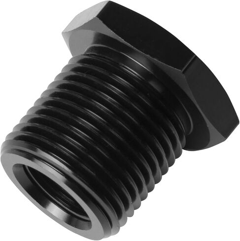 1 قطعة 1/2-28 "NPT ذكر إلى 3/4-16" NPT أنثى المخفض جلبة المناسب محول عرافة الألومنيوم الأسود in Kuwait