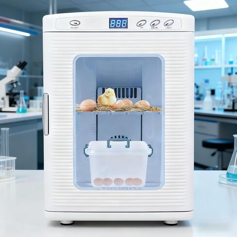 25L Reptile Incubator for Hatching Eggs, Digital Heating & Cooling Cabinet with LED Temperature Display, 41–140°F Lab Incubator for Petri Dishes, 12V/110V in Saudi Arabia