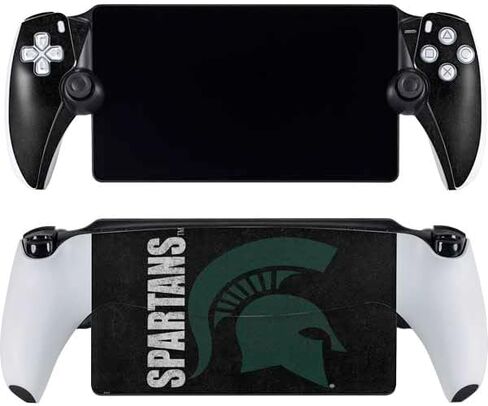 Skinit Decal Gaming Skin Compatible with PlayStation Portal Remote Player - Officially Licensed Michigan State University Green Basketball Design in Saudi Arabia