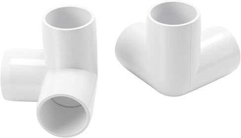40 Pack 1 Inch 3 Way PVC Pipe Elbow Fittings, Tee Corner Pipe Connectors for Frames, Building Furniture, Greenhouse, SCH40, White in Saudi Arabia