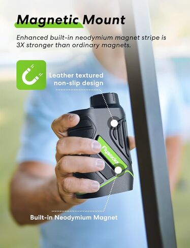 Flysocks Golf Rangefinder مع منحدر، 1200 ياردة مكتشف نطاق الليزر، تكبير 7X، مكتشف نطاق قابل لإعادة الشحن للعب الجولف مع اهتزاز قفل سارية العلم، شريط مغناطيسي، ملحقات الجولف للصيد in Kuwait