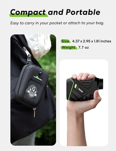 Flysocks Golf Rangefinder مع منحدر، 1200 ياردة مكتشف نطاق الليزر، تكبير 7X، مكتشف نطاق قابل لإعادة الشحن للعب الجولف مع اهتزاز قفل سارية العلم، شريط مغناطيسي، ملحقات الجولف للصيد in Kuwait