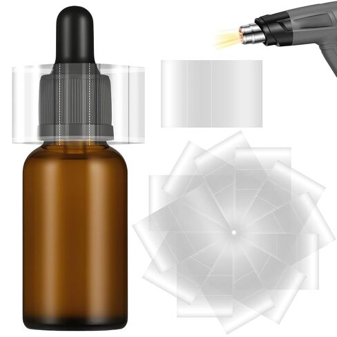 600 قطعة من أشرطة التغليف المنكمشة لبرطمانات الزجاجات - سدادات شفافة قابلة للانكماش بالحرارة مقاس 45 × 30 مم، سهلة الاستخدام مع مجفف الشعر أو مسدس الحرارة، أختام الزجاجات الواضحة للتلاعب بالزيوت العطرية والقطارة وأغطية أنبوب الاختبار in Kuwait