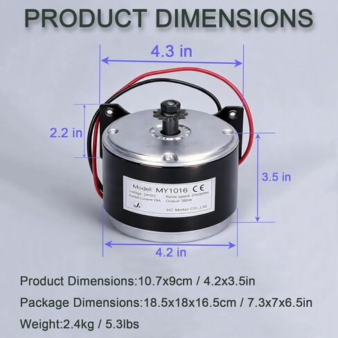 Small Brushed Permanent Magnet Electric Motor for Scooter Drive Systems and DIY Projects 24V DC 350W 2750RPM in Saudi Arabia