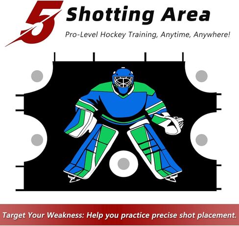 هدف إطلاق النار على هوكي الجليد: 72 × 48 بوصة، مساعد تدريب مقاوم للماء على التثبيت السريع، تحسين الدقة للاعبي المدربين البالغين في الأماكن المغلقة والمفتوحة - قطعة واحدة in Kuwait