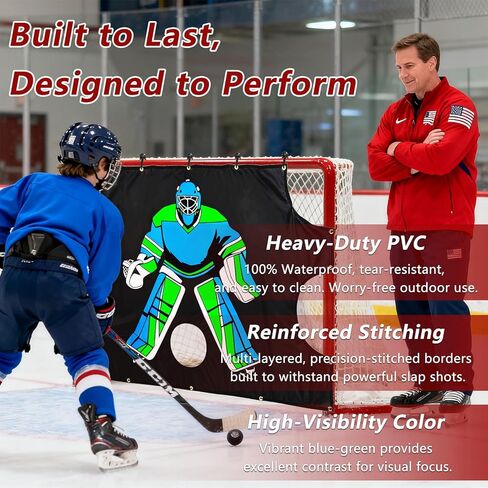 هدف إطلاق النار على هوكي الجليد: 72 × 48 بوصة، مساعد تدريب مقاوم للماء على التثبيت السريع، تحسين الدقة للاعبي المدربين البالغين في الأماكن المغلقة والمفتوحة - قطعة واحدة in Kuwait