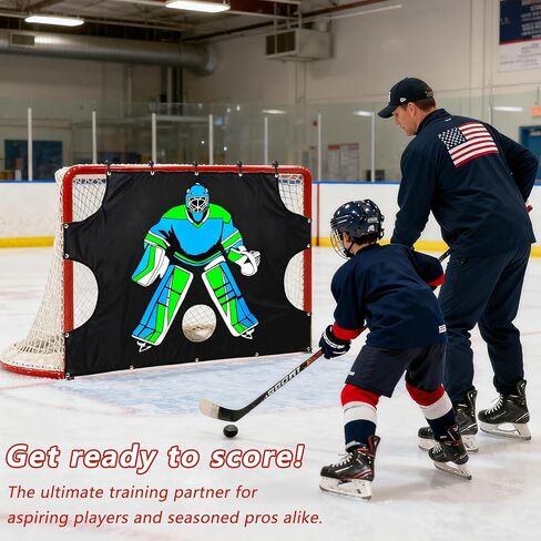 هدف إطلاق النار على هوكي الجليد: 72 × 48 بوصة، مساعد تدريب مقاوم للماء على التثبيت السريع، تحسين الدقة للاعبي المدربين البالغين في الأماكن المغلقة والمفتوحة - قطعة واحدة in Kuwait