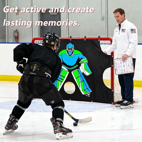 هدف إطلاق النار على هوكي الجليد: 72 × 48 بوصة، مساعد تدريب مقاوم للماء على التثبيت السريع، تحسين الدقة للاعبي المدربين البالغين في الأماكن المغلقة والمفتوحة - قطعة واحدة in Kuwait