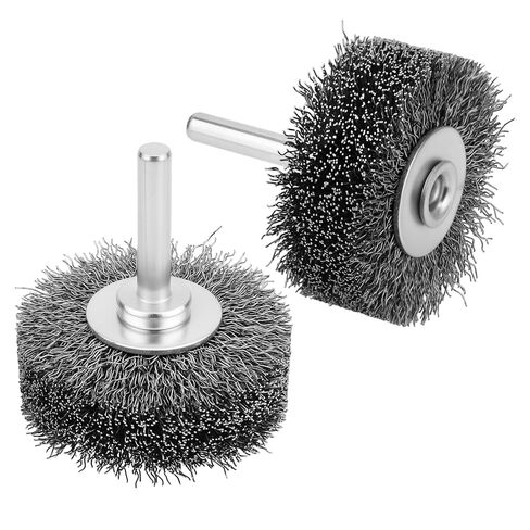 عبوتان من فرشاة سلكية للحفر مقاس 5 سم - فرشاة سلك من الفولاذ الكربوني شديدة التحمل لإزالة الصدأ والطلاء والتآكل، سلك من الفولاذ المقاوم للصدأ مجعد خشن 0.012 بوصة، ساق 1/4 بوصة، 20000 دورة في الدقيقة in Kuwait