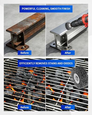 عبوتان من فرشاة سلكية للحفر مقاس 5 سم - فرشاة سلك من الفولاذ الكربوني شديدة التحمل لإزالة الصدأ والطلاء والتآكل، سلك من الفولاذ المقاوم للصدأ مجعد خشن 0.012 بوصة، ساق 1/4 بوصة، 20000 دورة في الدقيقة in Kuwait