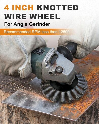 Rocaris 9 Pack 4 Inch Wire Wheel for 4 1/2 Angle Grinder, Twist Knotted Wire Wheel Brush with 5/8" Thread Arbor for Heavy-Duty Conditioning Removing Rust in Saudi Arabia