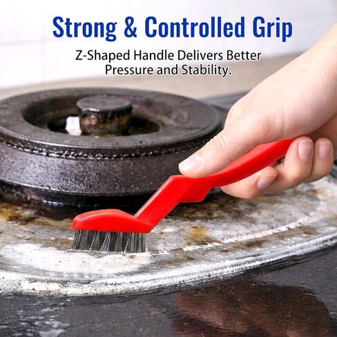 3-Pack Stainless Steel Wire Brush, 6.5 Inch Heavy Duty Cleaning Brush with Curved Ergonomic Handle, Stiff Steel Bristles for Rust Removal, Grill Grates, Metal Cleaning & Deburring in Saudi Arabia