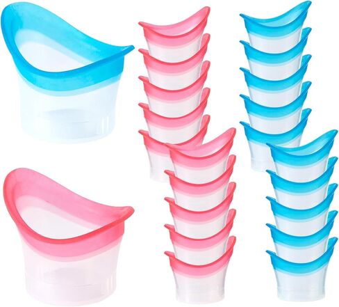 20 قطعة من أكواب غسول العين، طقم غسول العين لشطف أداة العناية المحمولة مع حاوية تخزين، كوب غسول العين من السيليكون للتنظيف السريع، تنظيف الغبار المتعب، مهيجات المكياج in Kuwait