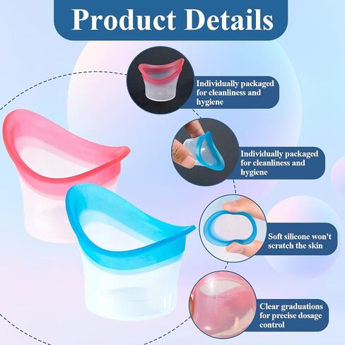 20 قطعة من أكواب غسول العين، طقم غسول العين لشطف أداة العناية المحمولة مع حاوية تخزين، كوب غسول العين من السيليكون للتنظيف السريع، تنظيف الغبار المتعب، مهيجات المكياج in Kuwait
