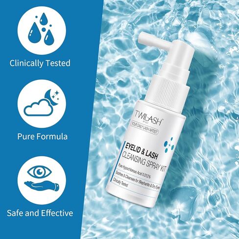 Eyelid & Lash Cleansing Spray 6 Pack Kit – 6 x 30ml | Pure Hypochlorous Acid Eye Wash for Soothing & Cleansing Blepharitis & Dry Eyes in Saudi Arabia