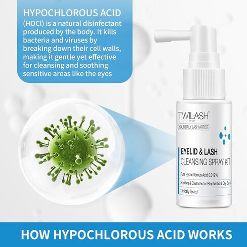 Eyelid & Lash Cleansing Spray 6 Pack Kit – 6 x 30ml | Pure Hypochlorous Acid Eye Wash for Soothing & Cleansing Blepharitis & Dry Eyes in Saudi Arabia