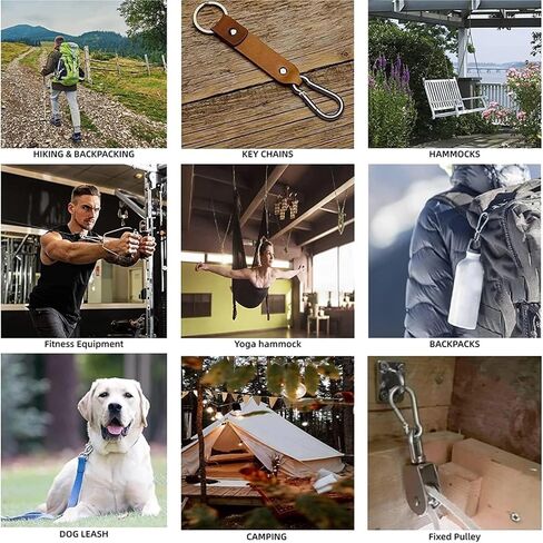 خطاف زنبركي، 20 قطعة مشبك زنبركي من الفولاذ المقاوم للصدأ 304 - مشبك حلقة مفاتيح عالي التحمل في الهواء الطلق in Kuwait