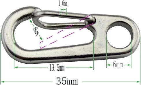 خطاف زنبركي، 20 قطعة من مشبك حلقة تسلق من الفولاذ المقاوم للصدأ، خطاف زنبركي، خطاف صغير سريع الفك in Kuwait