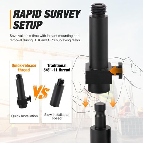 محول سريع الإصدار لـ RTK، ملحقات GNSS من النوع السويسري من الألومنيوم، 5/8 بوصة - 11 أنثى محول سريع الإصدار لمسح عمود المنشور GPS in Kuwait